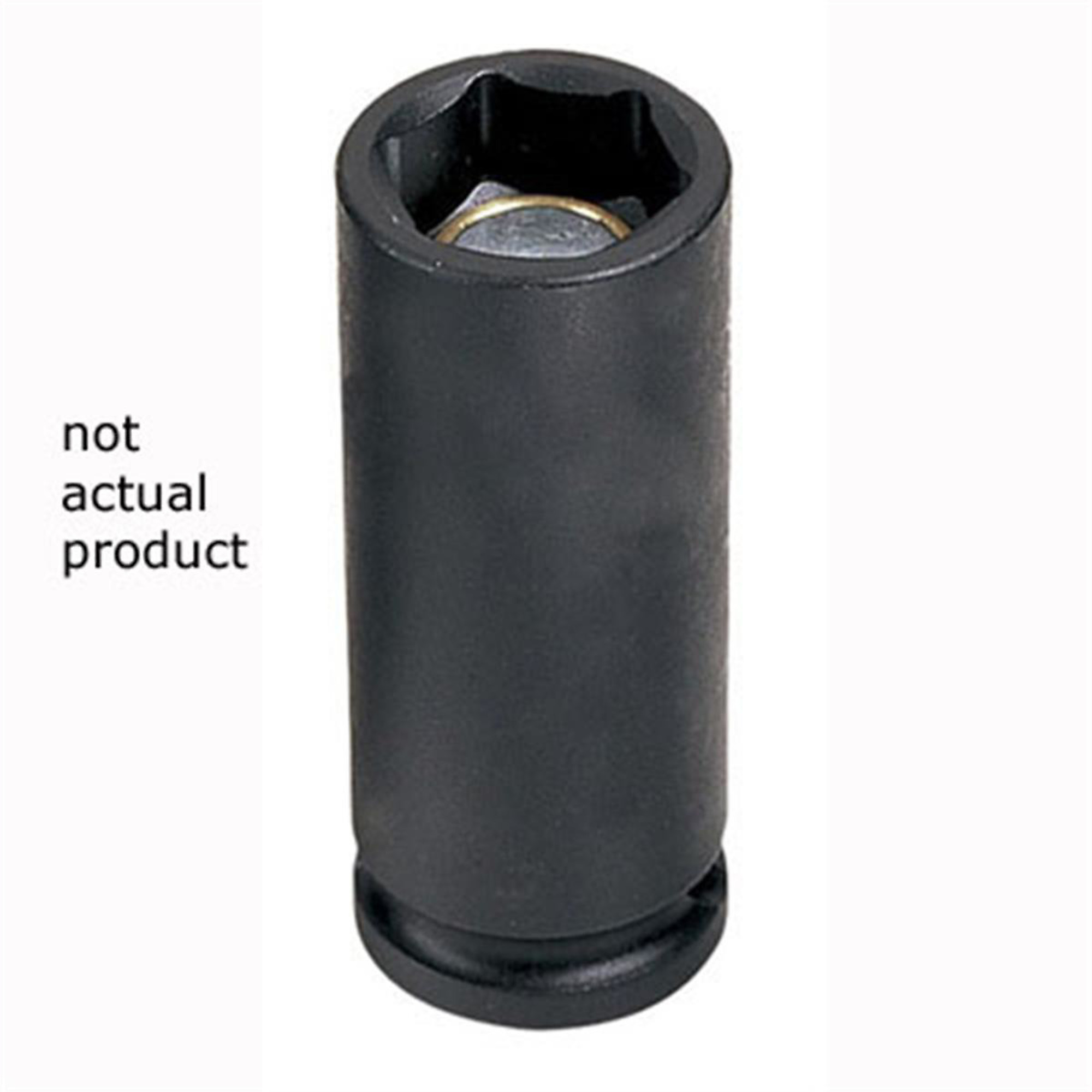 Grey Pneumatic Impact Socket — 7/16in., 3/8in. Drive, 6-Point, Magnetic, Deep, Black, Model# GRE1014DG